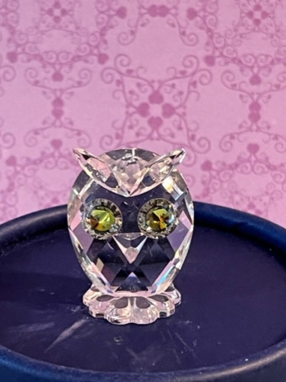 * READ *Swarovski Crystal mini Owl green eyes 010014